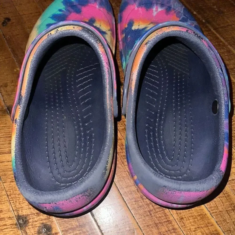 Crocs rubber washable nursing ortho tie dye 11 clogs